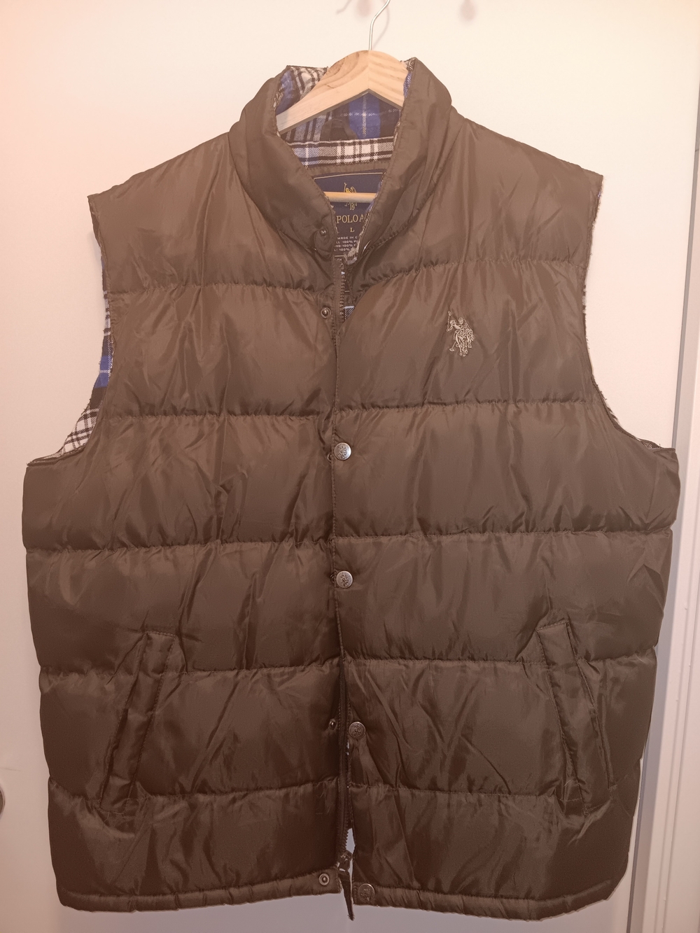 U.S. Polo Assn. Olive Quilted Puffer Vest